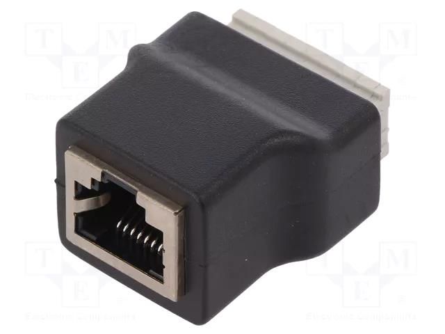 Adapter; PIN: 8; terminal block,RJ45 socket; spring clamp GOOBAY RJ45-F-STB