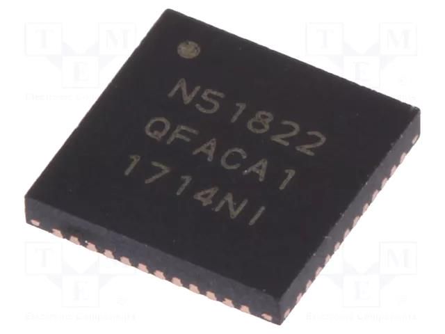 IC: SoC; QFN48; 32kBRAM,256kBFLASH; 16bit timers: 3; Bluetooth: BLE NORDIC SEMICONDUCTOR NRF51822-QFAC-R7