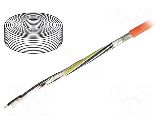 Wire: control cable; chainflex® CF887,hybrid; orange; stranded IGUS CF887.25.15.02.01