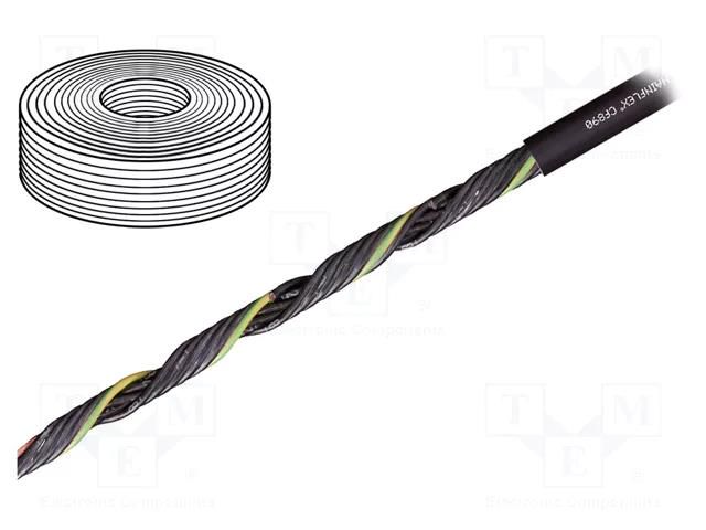 Wire: control cable; chainflex® CF890; 3G0.5mm2; PUR; black; Cu IGUS CF890.05.03