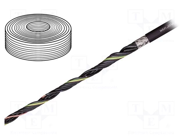 Wire: control cable; chainflex® CF891; 3G0.5mm2; black; stranded IGUS CF891.05.03