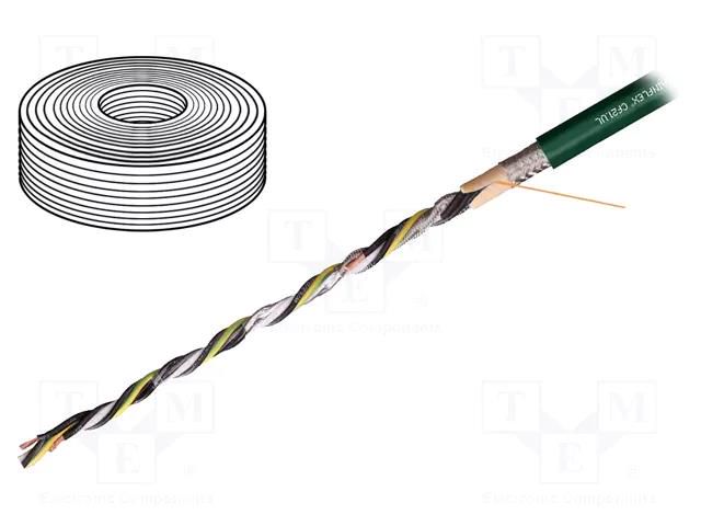 Wire: servo drive; chainflex® CF21.UL,hybrid; green; stranded; Cu IGUS CF21.40.15.02.02UL