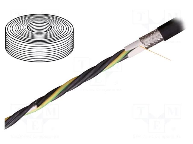 Wire: motor; chainflex® CF38; 4G6mm2; black; stranded; Cu; -35÷90°C IGUS CF38.60.04