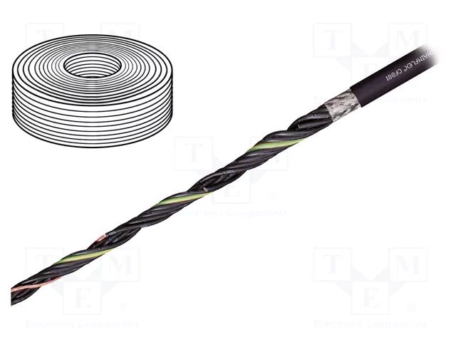 Wire: control cable; chainflex® CF881; 3G1mm2; black; stranded; Cu IGUS CF881.10.03
