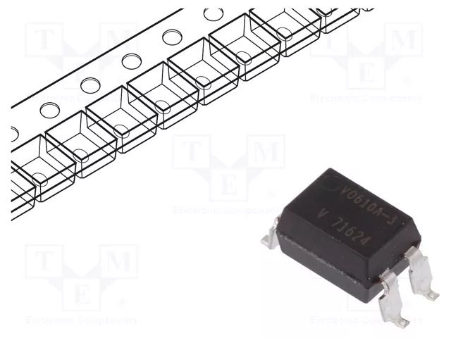 Optocoupler; SMD; Ch: 1; OUT: transistor; 5kV; CTR@If: 100-200%@10mA VISHAY VO610A-3X007T