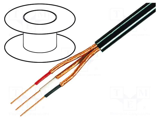 Wire: microphone cable; 4x0.14mm2; black; OFC; -15÷70°C; PVC TASKER TAS-C116