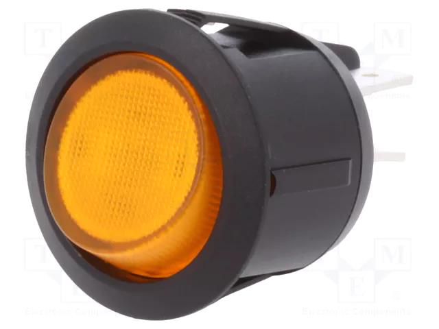 ROCKER; DPST; Pos: 2; ON-OFF; 20A/12VDC; yellow; neon lamp; 50mΩ SCI R13-244B-02-BY