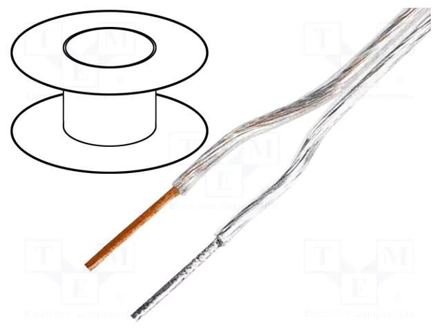 Wire: loudspeaker cable; 2x0.22mm2; stranded; OFC; transparent TASKER TAS-C103TN