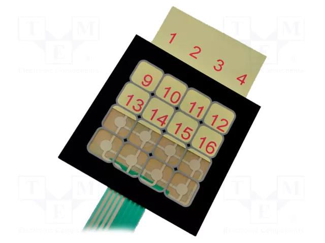 Keypad: membrane; No.of butt: 16; W: 80mm; Pitch: 2.54mm; L: 82mm QWERTY QW-02