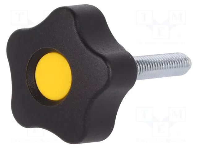 Knob; Ø: 32mm; Ext.thread: M6; 30mm; H: 23mm; technopolymer PP ELESA+GANTER VCT.32P-M6X30-C4