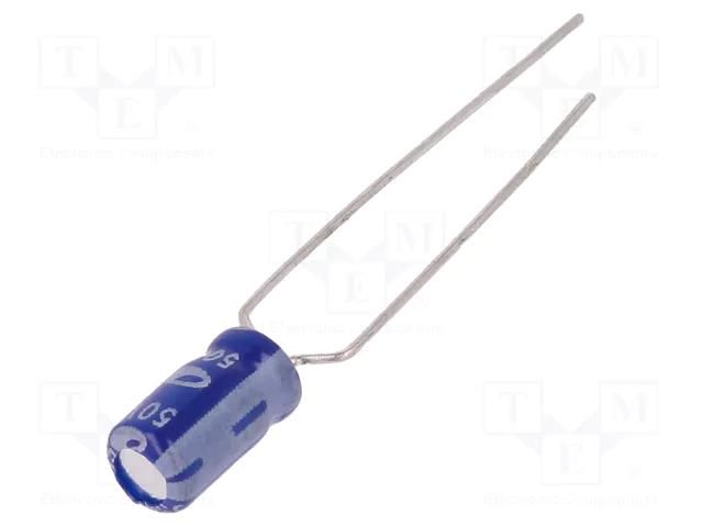 Capacitor: electrolytic; THT; 3.3uF; 50VDC; Ø4x7mm; Pitch: 5mm; ±20% SAMWHA SS1H335M04007PA18P