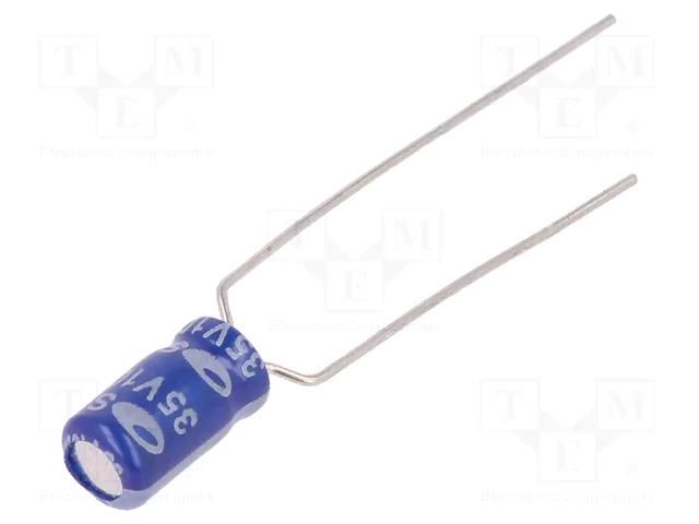 Capacitor: electrolytic; THT; 10uF; 35VDC; Ø4x7mm; Pitch: 5mm; ±20% SAMWHA SS1V106M04007PA18P