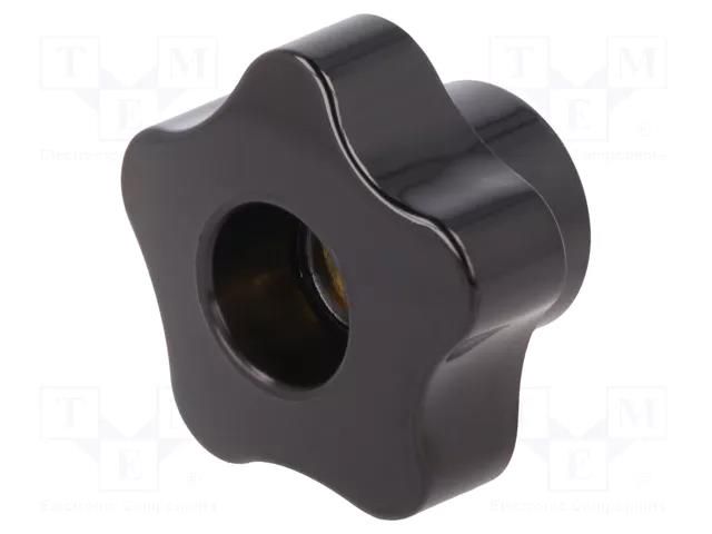 Knob; Ø: 50mm; Int.thread: M10; 22mm; H: 34mm; duroplast PF ELESA+GANTER VC.254/50B-M10