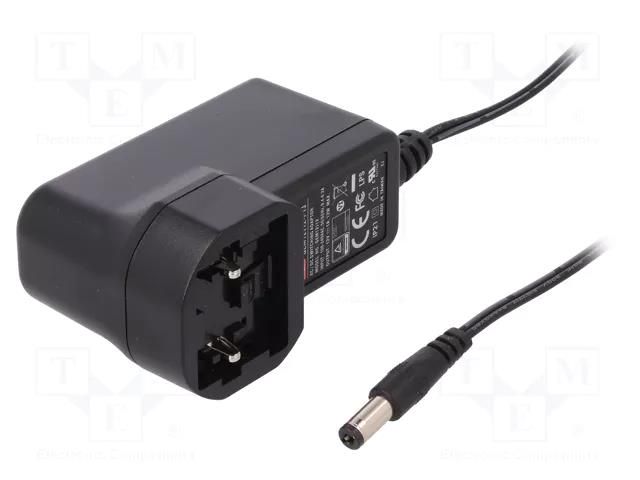 Power supply: switching; mains,plug-in; 12VDC; 1A; 12W; 82.2% MEAN WELL GEM12I12-P1J
