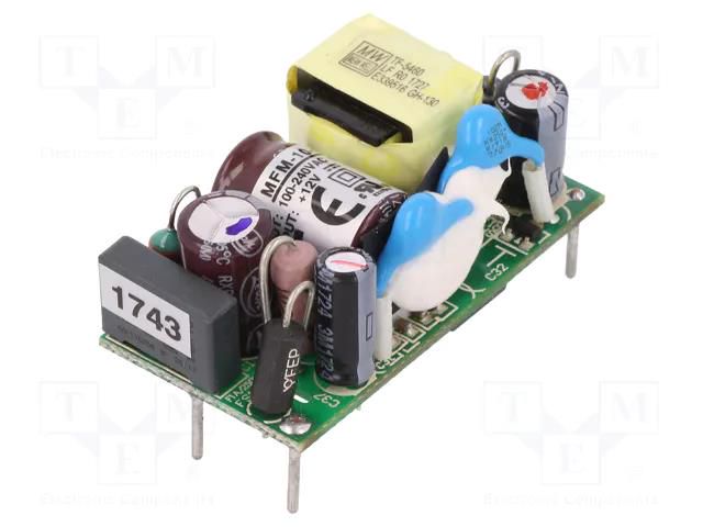 Converter: AC/DC; 10W; Uin: 80÷264VAC; 12VDC; Iout: 850mA; OUT: 1; 83% MEAN WELL MFM-10-12