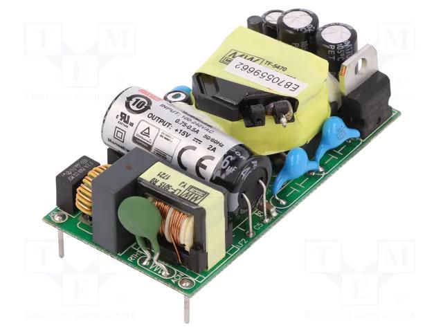 Converter: AC/DC; 30W; Uin: 80÷264VAC; 15VDC; Iout: 2A; OUT: 1; 89% MEAN WELL MFM-30-15