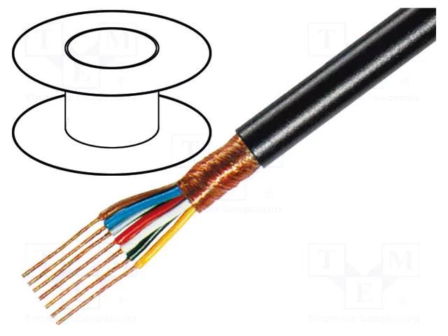 Wire: microphone cable; 7x0.25mm2; black; OFC; -15÷70°C; PVC TASKER TAS-C182