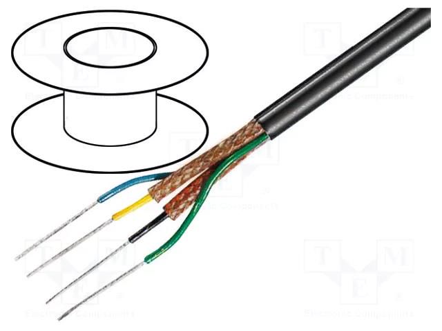 Wire: microphone cable; 2x0.15mm2; black; tinned,OFC; -15÷70°C TASKER TAS-C207