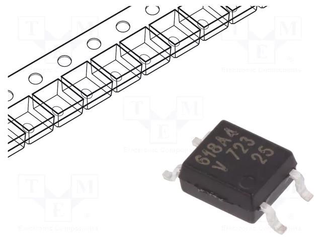 Optocoupler; SMD; Ch: 1; OUT: transistor; Uinsul: 3.75kV; Uce: 80V VISHAY VOM618A-4T