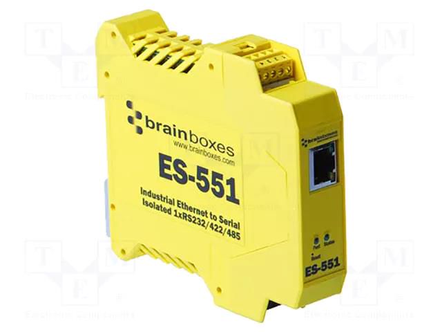 Serial device server; Number of ports: 2; 8÷30VDC; RJ45 x1; ES BRAINBOXES ES-551