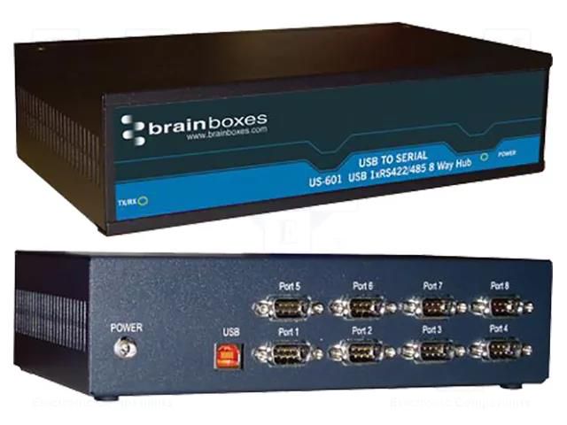 Converter; RS422/485/USB; Number of ports: 8; IP30; 0÷60°C BRAINBOXES US-601