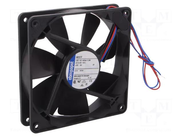 Fan: DC; axial; 12VDC; 119x119x25mm; 170m3/h; 43dBA; ball; 2900rpm EBM-PAPST 4412F