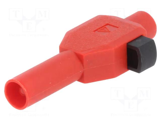 Connector: 4mm banana; plug; 10A; 600V; red; insulated; crimped STÄUBLI SKLS4-22