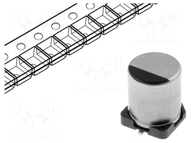Capacitor: electrolytic; low ESR; SMD; 1000uF; 10VDC; Ø10x10.2mm PANASONIC EEEFP1A102AP