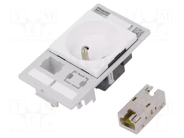 E-type socket; 250VAC; 16A; IP20; on panel; Input: RJ45,4mm fork MURRELEKTRONIK 4000-68000-4510001