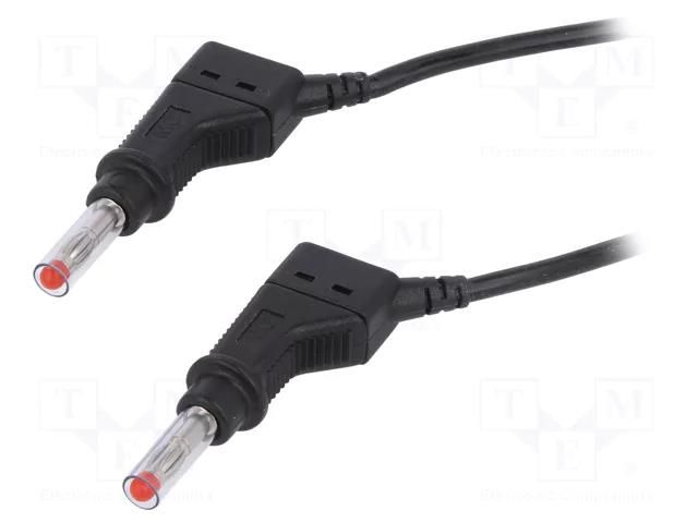 Test lead; 32A; banana plug 4mm,both sides; Urated: 600V; black STÄUBLI XZG425/SIL-05021