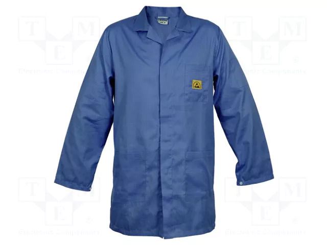 Coat; ESD; XXL (unisex); cotton,polyester,carbon fiber; 1÷100MΩ REECO ESDCOAT-DB-XXL