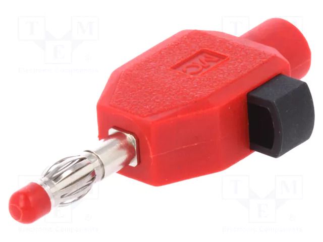Connector: 4mm banana; plug; 10A; 60V; red; insulated; 2.5mm2 STÄUBLI KLS4-22
