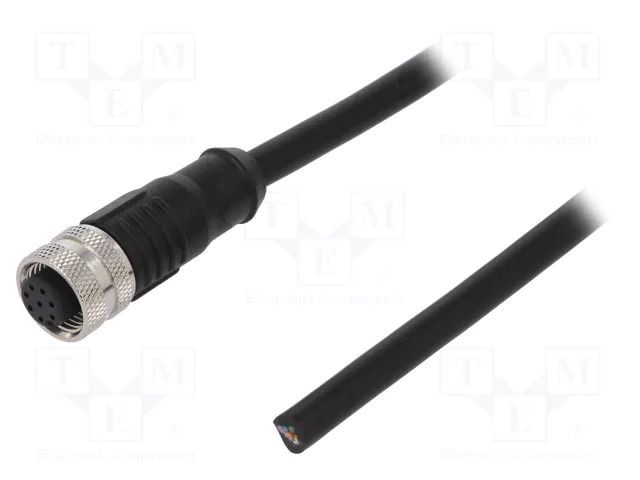 Connector: M12; plug; female; PIN: 8; straight; 2A; 30V; IP65,IP67 DEGSON ELECTRONICS SM12-PVT-A8F2A010V