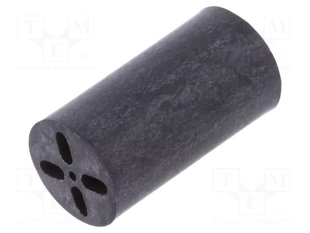 Spacer sleeve; LED; Øout: 6.5mm; ØLED: 5mm; L: 12.7mm; black; UL94V-0 KEYSTONE KEYS8922