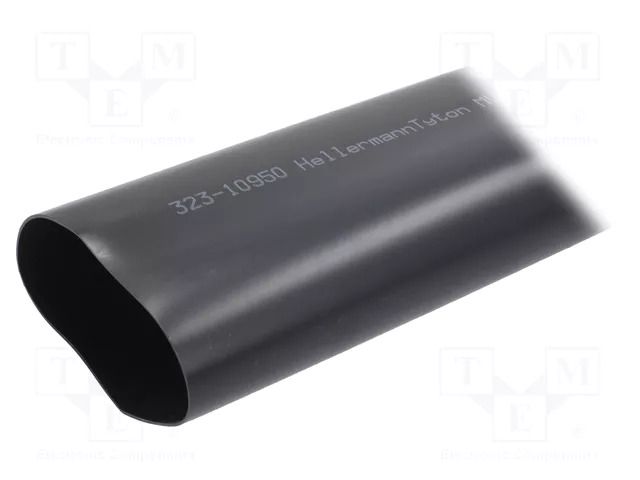 Heat shrink sleeve; 3: 1; 95mm; L: 1m; black; Wall thick: 3mm HELLERMANNTYTON MU47-95/30-BK