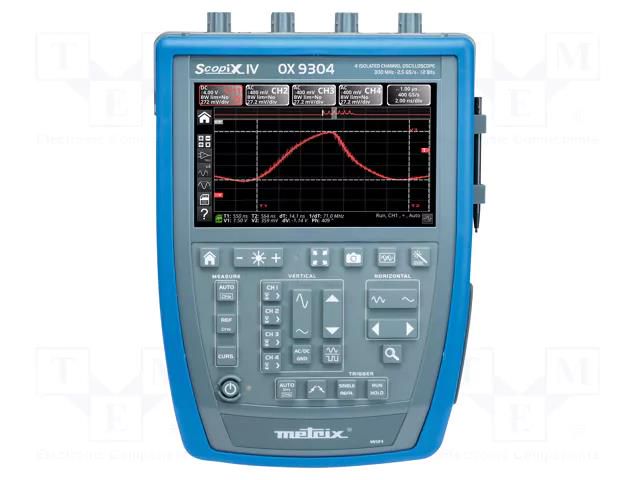 Handheld oscilloscope; 300MHz; 12bit; colour,LCD TFT 7"; Ch: 4 METRIX OX9304