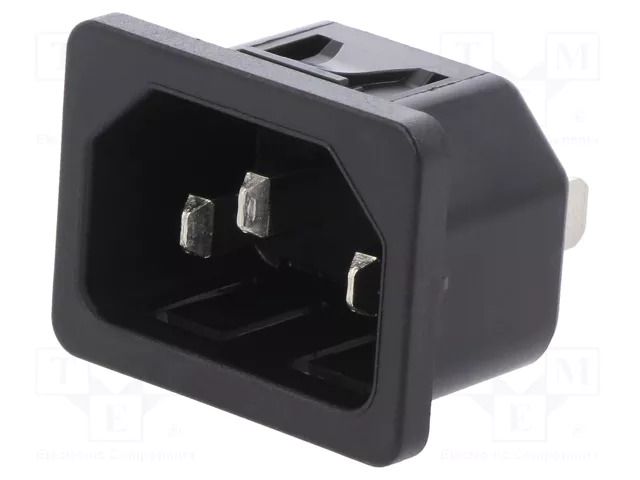 Connector: AC supply; socket; male; 10A; 250VAC; C14 (E); 6100-4 SCHURTER 6100.4215