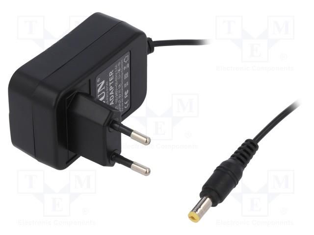 Power supply: switching; mains,plug-in; 9VDC; 1A; 9W; Out: 5,5/2,1 LVSUN AC/DC-LV9/1