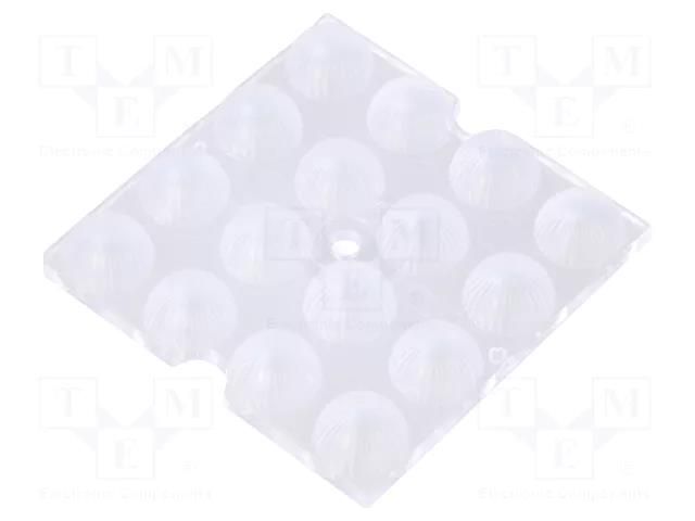 LED lens; square; plexiglass PMMA; transparent; 90°; H: 7.1mm LEDIL C15432