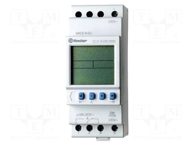 Programmable time switch; Range: 1min÷7days; DPDT; 24VDC; IP20 FINDER 12.22.0.024.0000