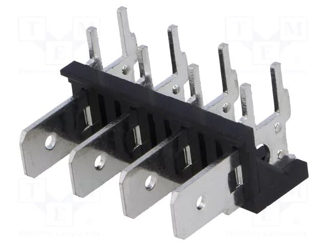Terminal: spade terminal strip; 6.3mm; THT; 250V; angled 90°; 12A XINYA ST-LK-4