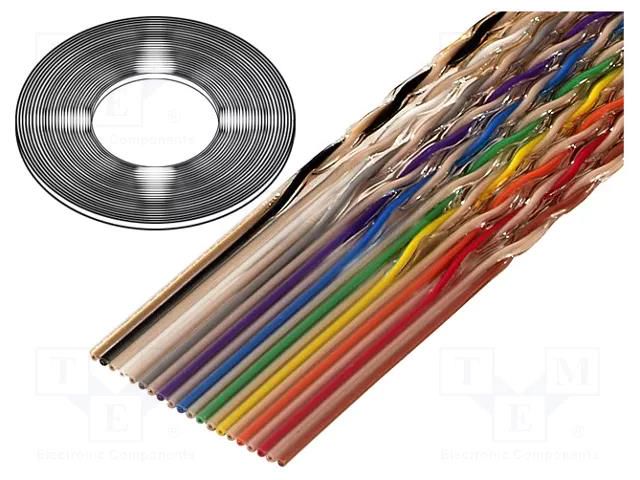 Wire: ribbon; 26x28AWG; 1.27mm; stranded; Cu; unshielded; PVC; 50V 3M 1700-26