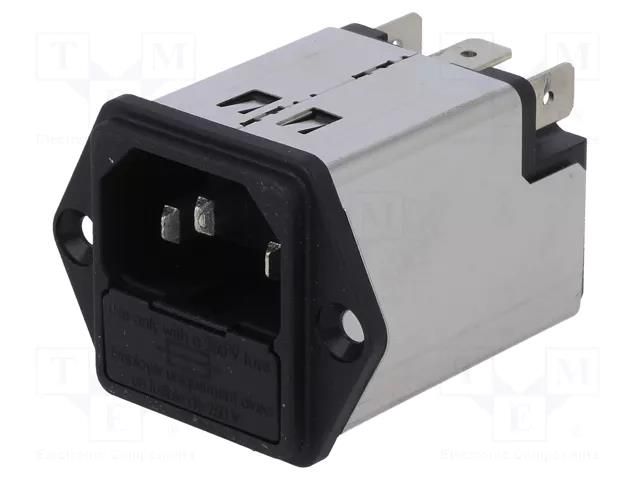 Connector: AC supply; socket; male; 1A; 250VAC; C14 (E); 5200 SCHURTER 5200.0123.1