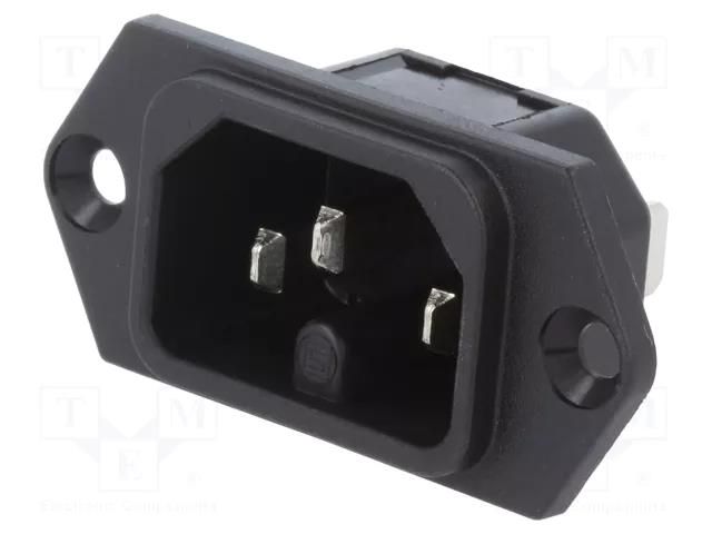 Connector: AC supply; socket; male; 10A; 250VAC; C16; 6110-3; IP40 SCHURTER 6110.3300