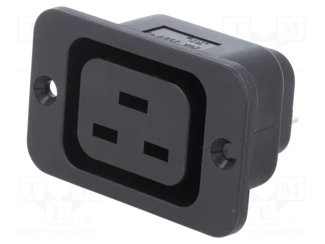 Connector: AC supply; socket; female; 10A; 250VAC; C19 (J) SCHURTER 6183.0002