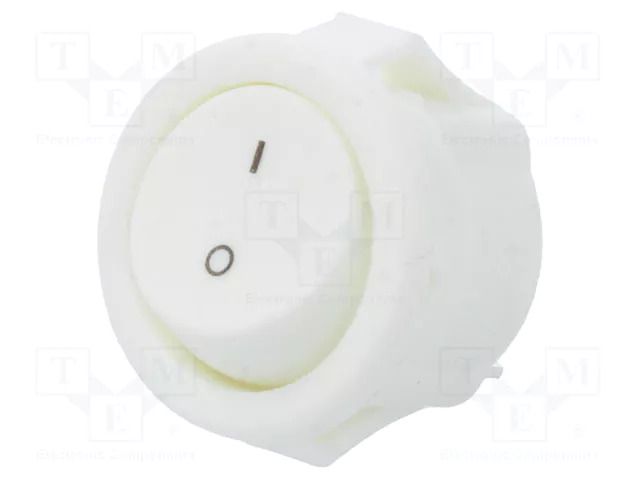 ROCKER; SPST; Pos: 2; ON-OFF; 3A/250VAC; white; none; 20mΩ; round CANAL ELECTRONIC MR5110R5NWWBC3