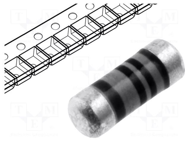 Resistor: thin film; SMD; 0204 MiniMELF; 33Ω; 0.4W; ±1%; Ø1.5x3.6mm VISHAY SMDMM0204-33R