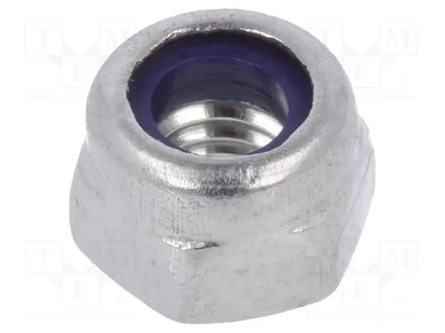 Nut; hexagonal; M4; 0.7; A2 stainless steel; 7mm; BN 637; DIN 985 BOSSARD B4/BN637