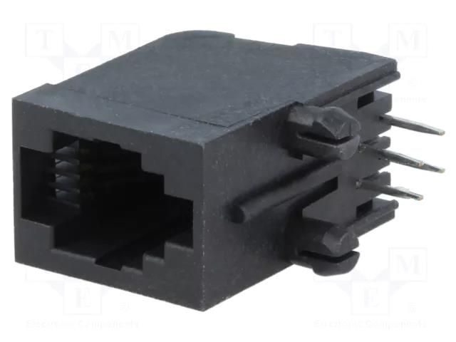 Connector: RJ9; socket; PIN: 4; Cat: 5; 4p4c; THT; angled ENCITECH RJJU44144E7V011