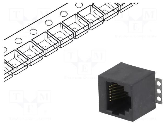 Connector: RJ12; socket; PIN: 6; Cat: 5; 6p6c; SMT; vertical ENCITECH RJJU66143E1V014